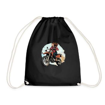 Ready to Roam: Freedom on two wheels! - Drawstring Bag - black - Front