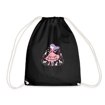 Just a girl who loves cats - Drawstring Bag - black - Front