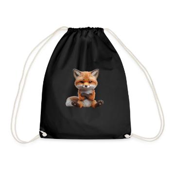 Fox grim 1 - Drawstring Bag - black - Front
