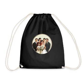 Celebrate family happiness on a special day - Drawstring Bag - black - Front
