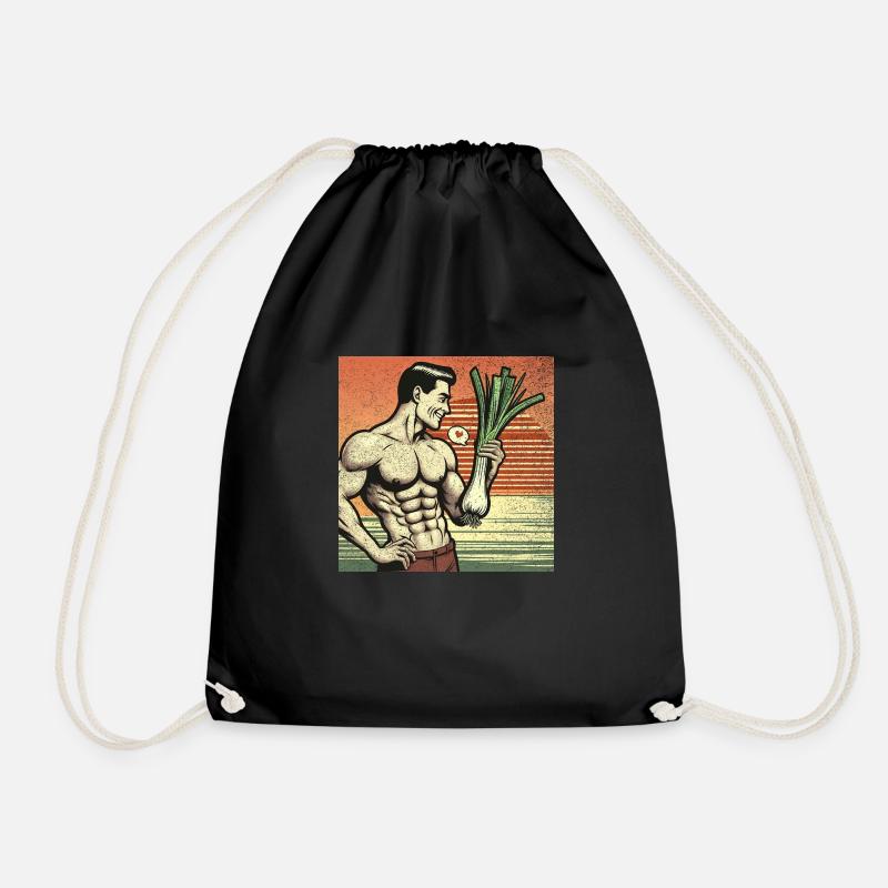 Washboard Leek Washboard Washboard - Drawstring Bag - black