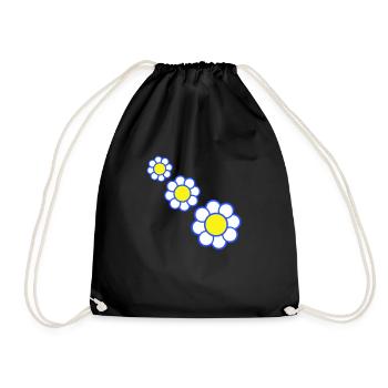 3 Marguerites Blanches Fleurs Printemps Eté Jolie - Sac de sport léger - noir - Devant