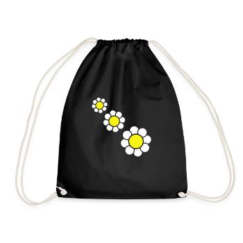 3 Marguerites Blanches Fleurs Printemps Eté Jolie - Sac de sport léger - noir - Devant