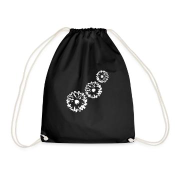 Many Pretty Flowers Colorful Decorative Pattern Beautiful - Drawstring Bag - black - Front
