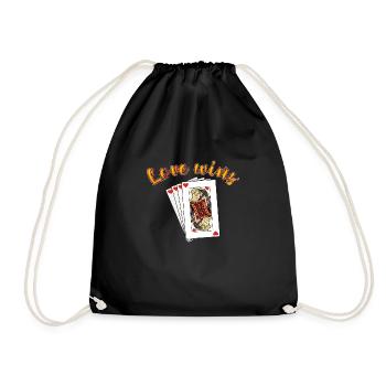 Queen and King of Hearts - Drawstring Bag - black - Front