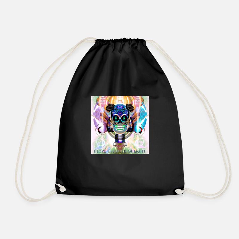 Skull light - Drawstring Bag - black