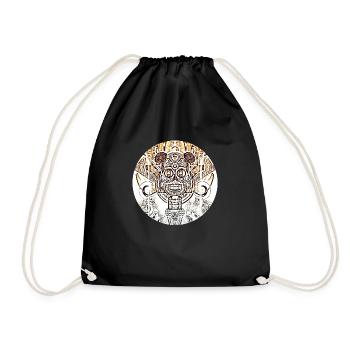 skull circle 3 - Drawstring Bag - black - Front
