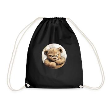 Grummel Teddy: Süß und stur - Turnbeutel - Schwarz - Vorne