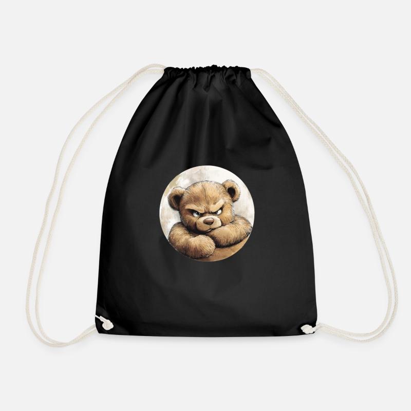 Grummel Teddy: Süß und stur - Turnbeutel - Schwarz