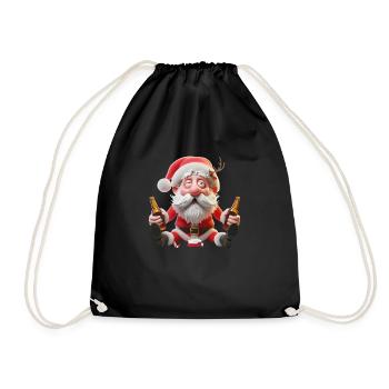 Père Noël ivre 1 - Sac de sport léger - noir - Devant