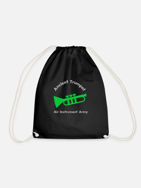 Antikes Trompeten-T-Shirt-Design - Turnbeutel - Schwarz