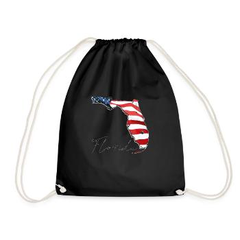 Drapeau des États-Unis en Floride Carte de l’État FL - Sac de sport léger - noir - Devant