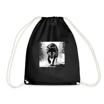 loup animal vecteur nature illustration design sauvage - Sac de sport léger - noir - Devant