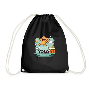 Design "Leap of Joy" YOLO - Turnbeutel - Schwarz - Vorne