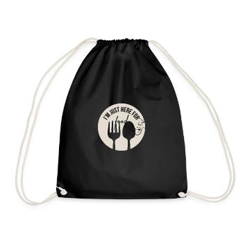 Here for Food - Minimalist Design - Drawstring Bag - black - Front