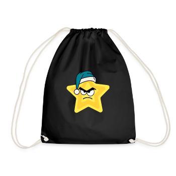Angry Christmas Star - Fun Design - Winteredtion - Turnbeutel - Schwarz - Vorne