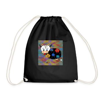 Cow - Drawstring Bag - black - Front