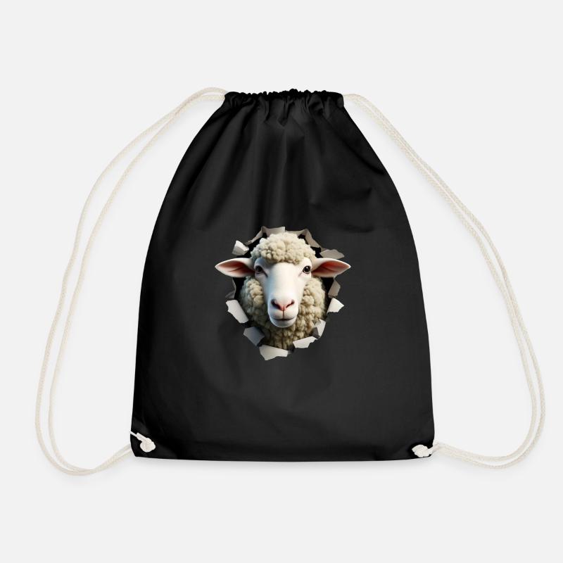 Tête de mouton dans le trou 1 - Sac de sport léger - noir