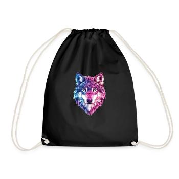 Wolf Kristalle Fantasy - Turnbeutel - Schwarz - Vorne