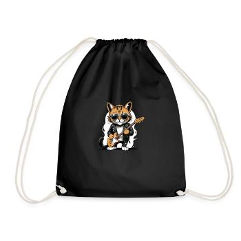 Cat Rocker Cat HardRock Gift - Sac de sport léger - noir - Devant