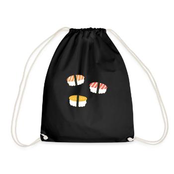 sushi nigiri - Drawstring Bag - black - Front