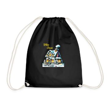 Winter Dream House - Drawstring Bag - black - Front