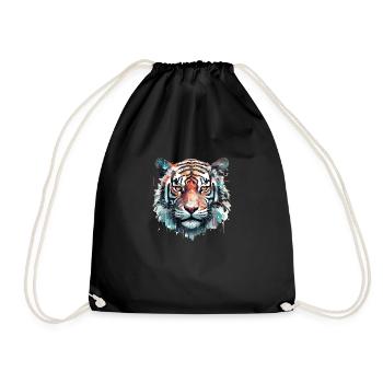 Tiger Animal Freedom World Wildlife Abstract - Drawstring Bag - black - Front