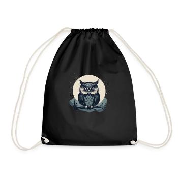 Hibou stylisé - Sac de sport léger - noir - Devant