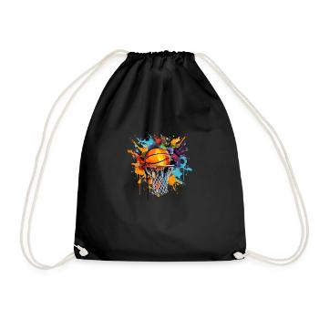 Colorful Basketball Hoop Pop Art - Drawstring Bag - black - Front