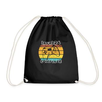 level 26 complete - Drawstring Bag - black - Front