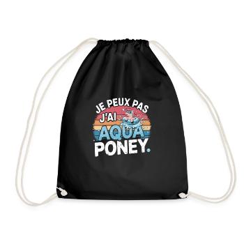 je peux pas j ai Aqua poney - Sac de sport léger - noir - Devant