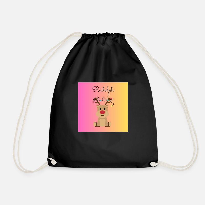 Rudolph - Drawstring Bag - black