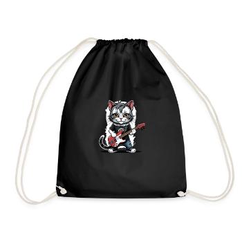Cat Rocker Cat HardRock Gift - Sac de sport léger - noir - Devant