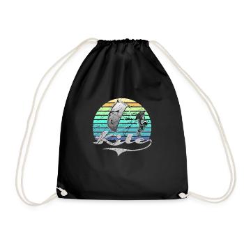Kitesurfen Retro - Turnbeutel - Schwarz - Vorne