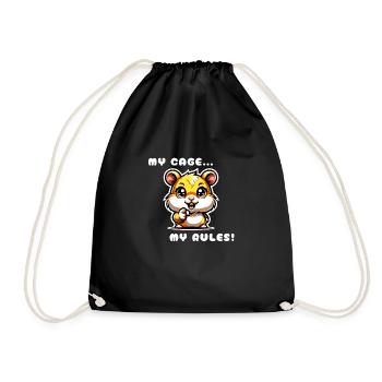 Golden hamster fans, attention! - Drawstring Bag - black - Front