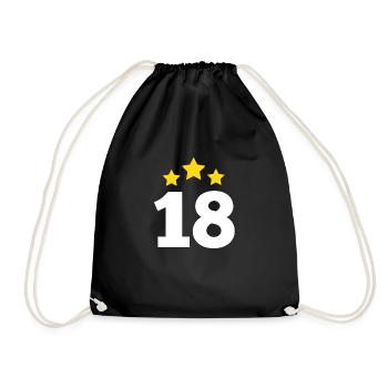 18 ans étoile - cadeau 18e anniversaire - Sac de sport léger - noir - Devant