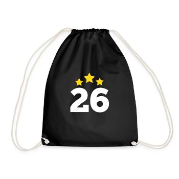 26 Years Star - 26th Anniversary Gift - Drawstring Bag - black - Front