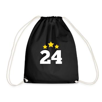 24 ans étoile - cadeau 24e anniversaire - Sac de sport léger - noir - Devant