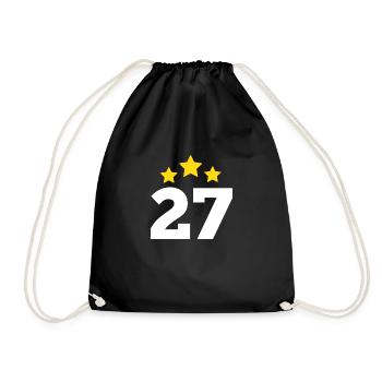 27 Year Star - 27th Anniversary Gift - Drawstring Bag - black - Front