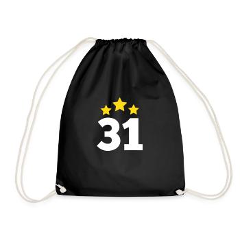 31 Year Old Star - 31st Anniversary Gift - Drawstring Bag - black - Front