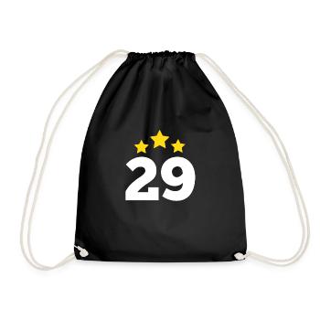 29 Jahre Stern - Geschenk zum 29. Jubiläum - Turnbeutel - Schwarz - Vorne