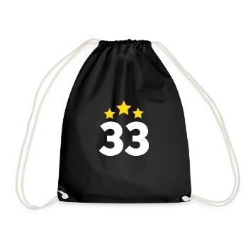 33 Years Star - 33rd Anniversary Gift - Drawstring Bag - black - Front