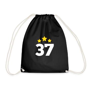 37 Jahre Stern - Geschenk zum 37-jährigen Jubiläum - Turnbeutel - Schwarz - Vorne