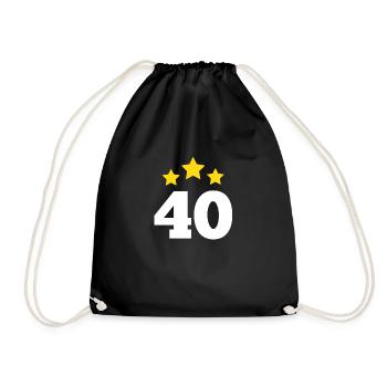 40 Years Star - 40th Anniversary Gift - Drawstring Bag - black - Front