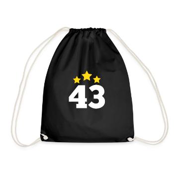 43 Years Star - 43rd Anniversary Gift - Drawstring Bag - black - Front
