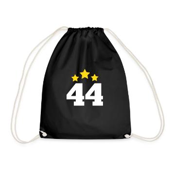 44 Jahre Stern - Geschenk zum 44. Jubiläum - Turnbeutel - Schwarz - Vorne