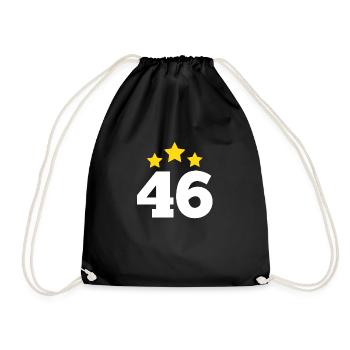 46 Jahre Stern - Geschenk zum 46. Jubiläum - Turnbeutel - Schwarz - Vorne