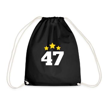47 Jahre Stern - Geschenk zum 47. Jubiläum - Turnbeutel - Schwarz - Vorne