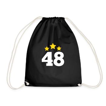 48 Jahre Stern - Geschenk zum 48-jährigen Jubiläum - Turnbeutel - Schwarz - Vorne
