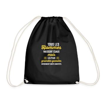 Chef cook gift brigade funny humor - Drawstring Bag - black - Front